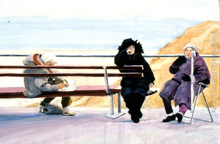 December, Brighton Beach painting - Rhoda Yanow December, Brighton Beach art painting